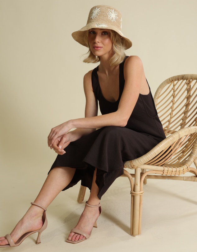 Morgan & Taylor - Sereia Crochet Bucket Hat in Natural