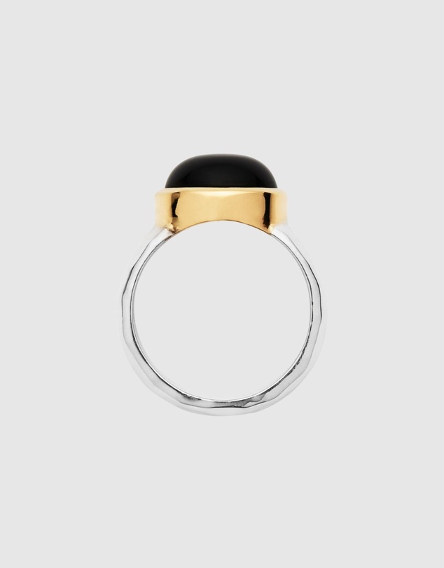Najo - Chroma Two Tone Gold Black Onyx Ring