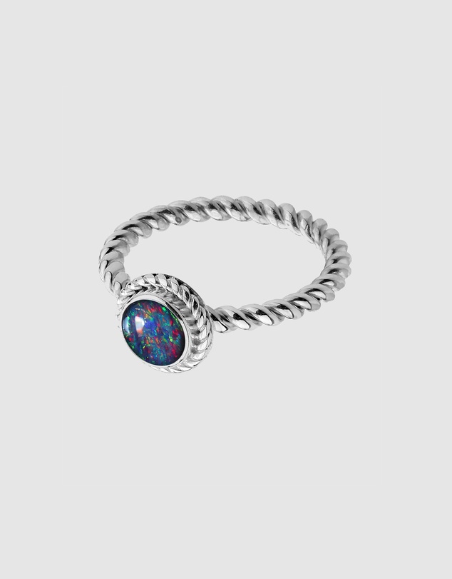 Elli Jewelry - Ring Opal Birthstone 925 Sterling Silver