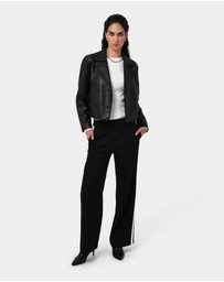 Forcast - Kim Cropped PU Leather Jacket