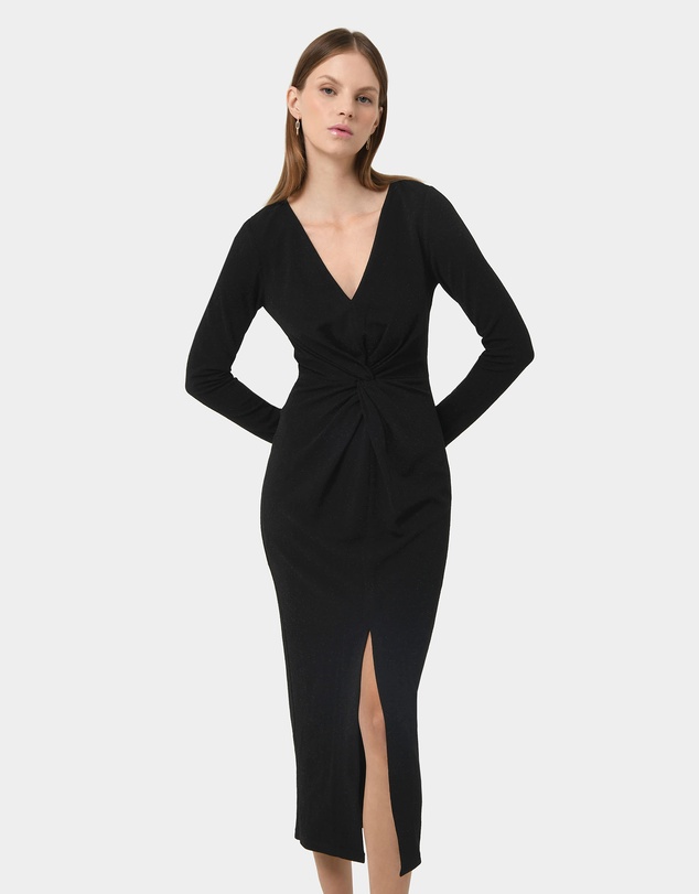 Forcast - Giada Twist Knit Glitter Dress
