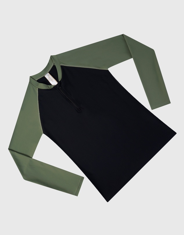 Aqua Blu Kids - Building Blocks Black Long Sleeve Rash Vest - Kids