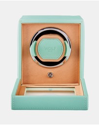 Wolf - WOLF Cub Seltzer Single Watch Winder with Cover Mint/Peach
