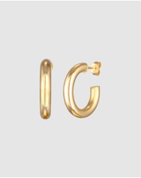 Elli Jewelry - Earrings Creoles Studs In 925 Sterling Silver Gold Plated