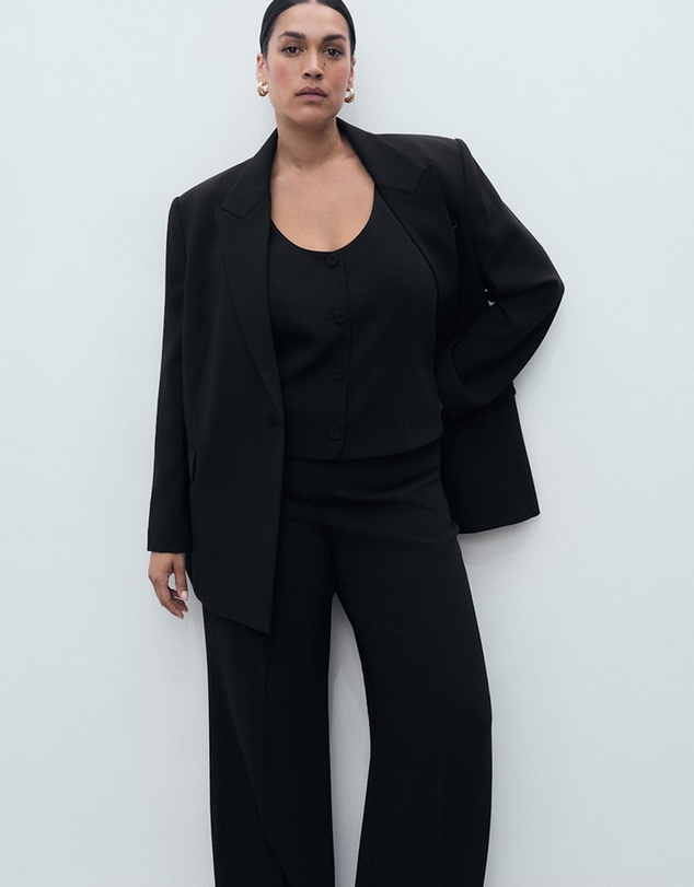 M.N.G - Straight Mid-Rise Suit Trousers