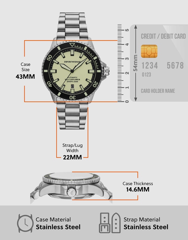 Emporio Armani - Silver Tone Automatic Watch