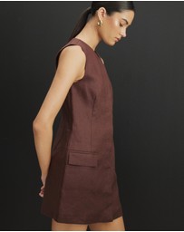 AERE - Tamsin Linen Mini Shift Dress
