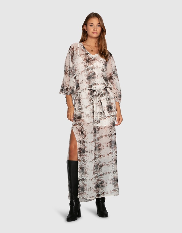 Belle & Bloom - Heart On Fire Snake Print Kaftan