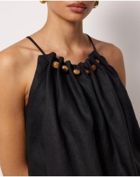 AERE - Nora Beaded Linen Top