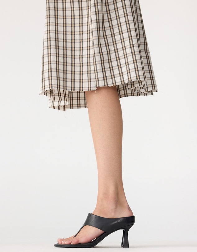 Bassike - Check Box Pleat Detail Skirt