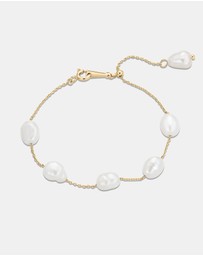 Mestige - Monaco Freshwater Pearl Bracelet - 18K Gold Plated