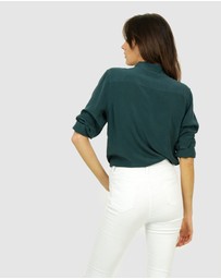The Fable - Deep Moss Green Silk Shirt