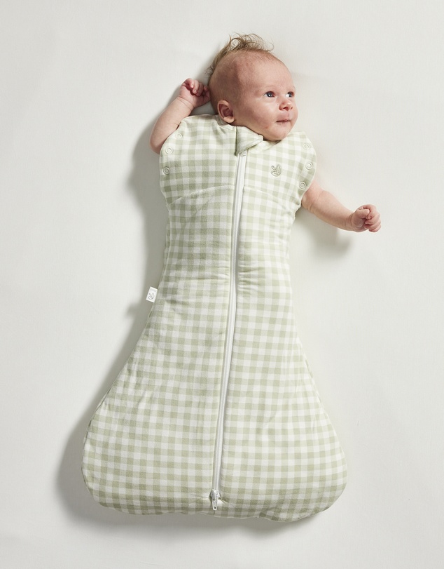 Grow Kindly - Swaddle Sleeping Bag in Gumleaf Gingham - 2.5 TOG