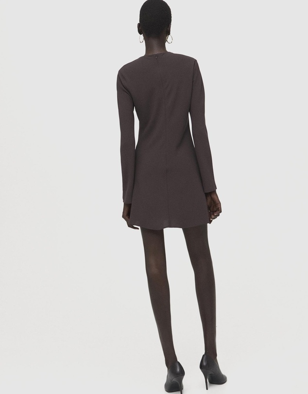M.N.G - Long-Sleeved Dress With Draped Neck