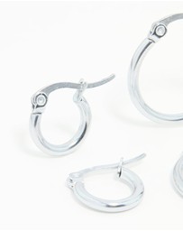 Lovisa - Surgical Steel Clasp Hoop Earrings 2-Pack