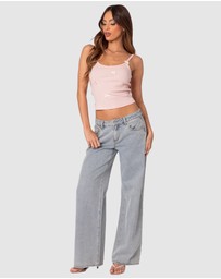EDIKTED - Emilia ribbed bow tank top