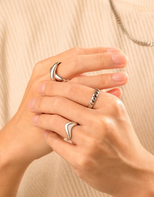 Wanderlust + Co - Checker 925 Sterling Silver Ring