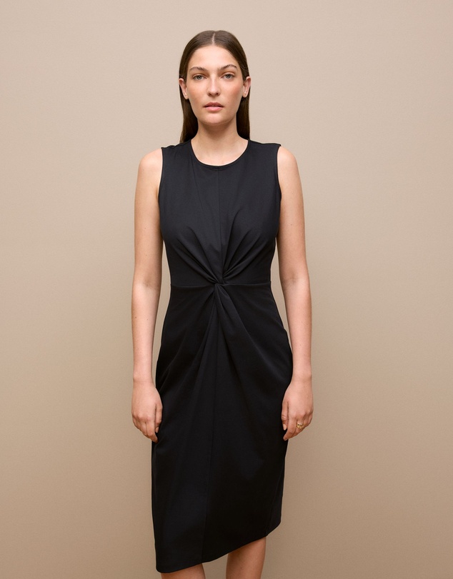 Trenery - Cotton Twist Front Dress in Black