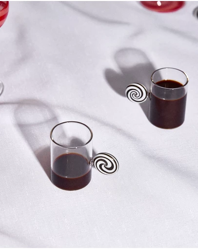 Fazeek - Swirl Espresso Cups Black/White