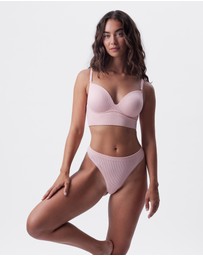 Bras N Things - Rib Basics Push Up Wirefree - Pink