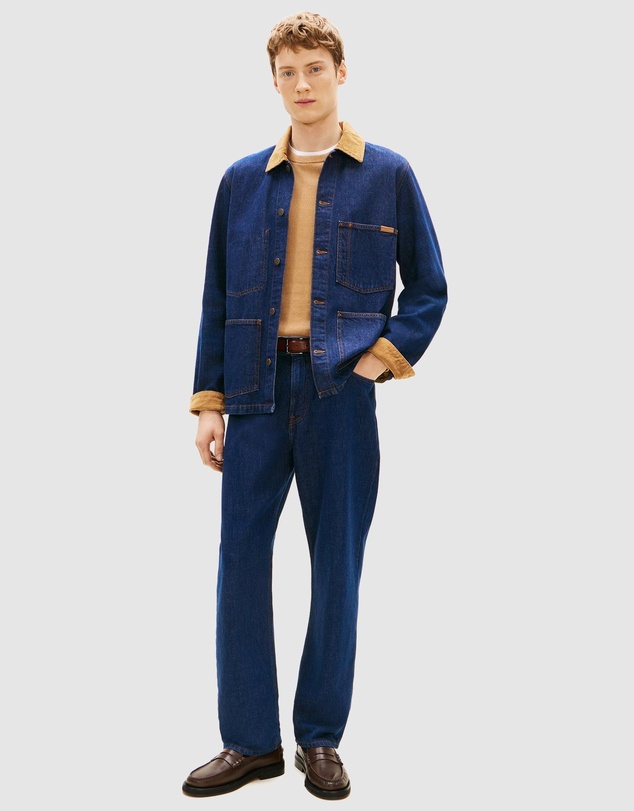 Tommy Hilfiger - Corduroy Collar Denim Chore Jacket