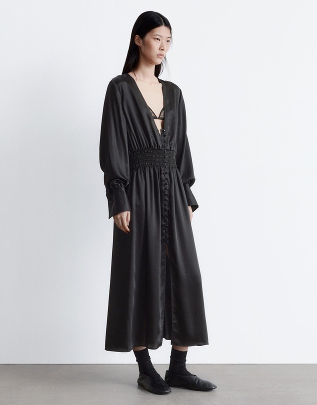 & Other Stories - Satin Midi Shirt Dress