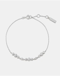 Ania Haie - Silver Graduated Bezel-Set Trios Bracelet