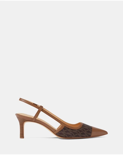 Michael Kors - Alora Toe Cap Mid Slingback Heels - Women's