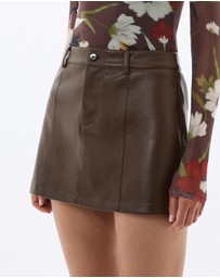 Dazie - Laneway PU Low Waist Mini Skirt