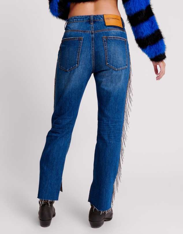 ONE TEASPOON - Bluemoon Jewelled Hooligans Mid Waist Relaxed Jeans