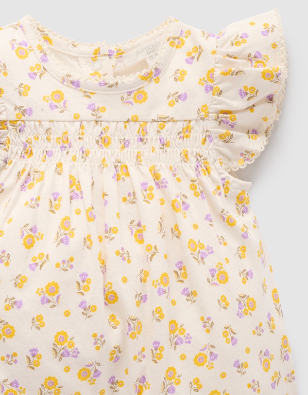 Purebaby - Luciana Shirred Romper -Kids-Babies