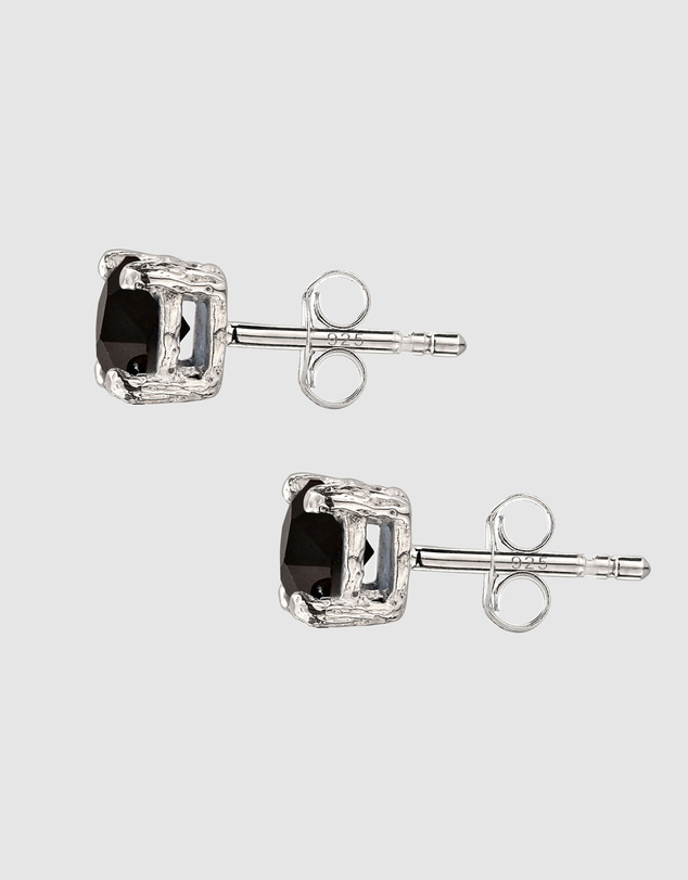 Kuzzoi - ICONIC EXCLUSIVE - Black Crystal Stud Earrings in 925 Silver