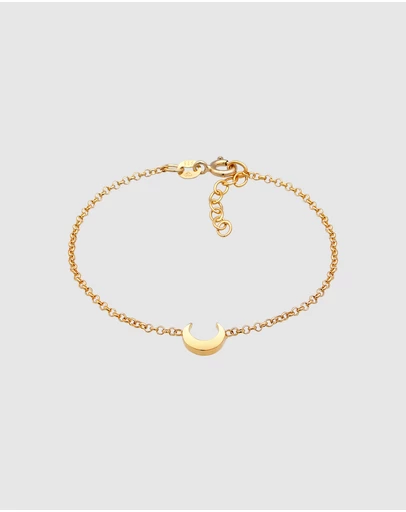 Elli Jewelry - Crescent Moon Kids Bracelet in Gold-Plated 925 Silver