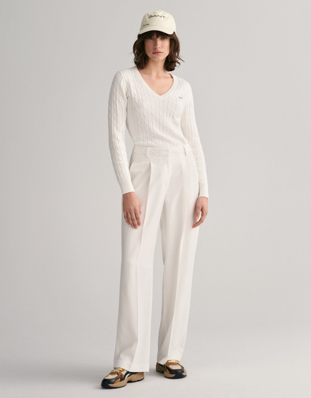 Gant - Stretch Cotton Cable V-Neck Knit