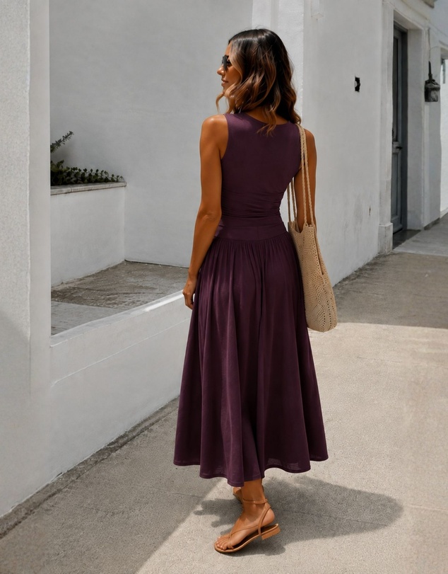 Esther & Co - Balayage Dress - Wine