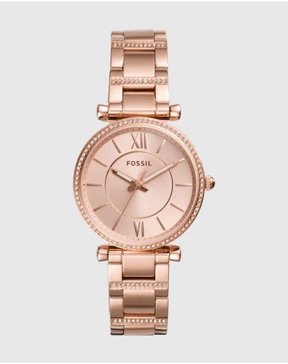 Fossil - Carlie Rose Gold-Tone Analogue Watch