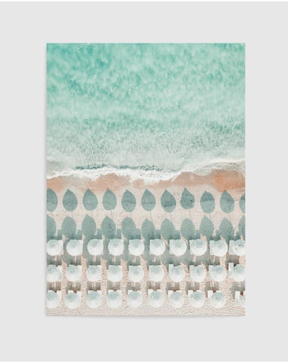 Olive et Oriel - White Umbrellas Art Print