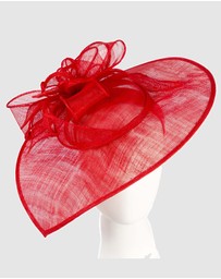 Max Alexander - Large Red Sinamay Fascinator Hat