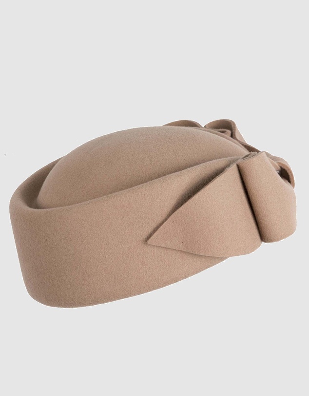 Max Alexander - Felt Beige Pillbox Hat