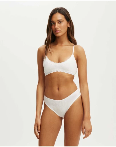 Cotton On Body - Cotton Pointelle Super Scoop Bralette
