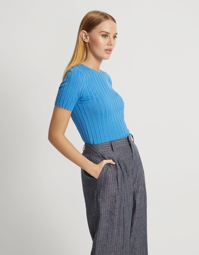 Oxford - Sasha Crew Neck Short Sleeve Knit Top