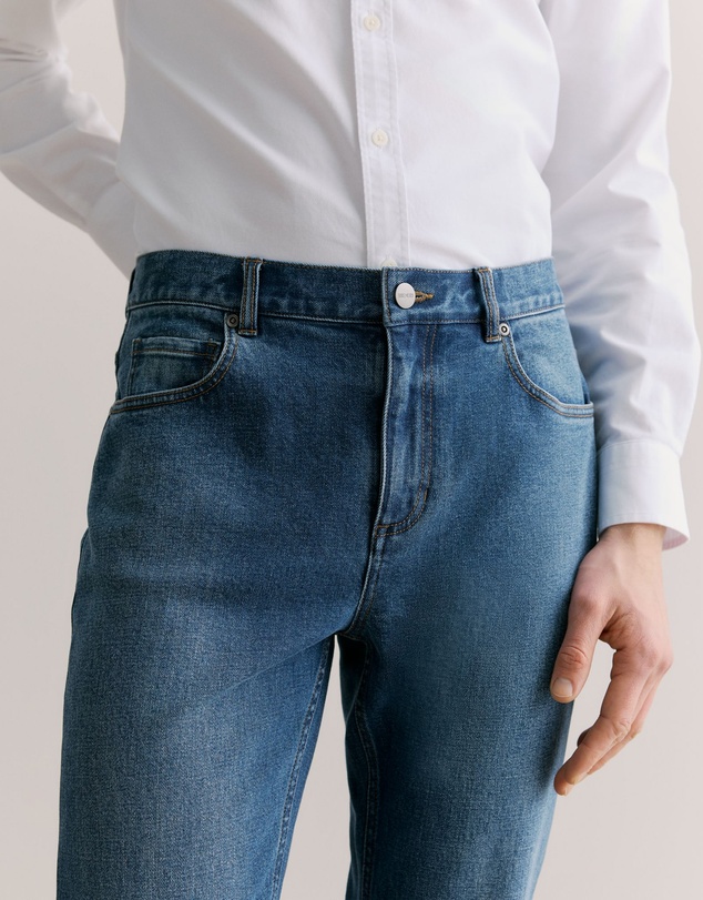 Trenery - Relaxed Fit Mid Wash Jean in Indigo Blue