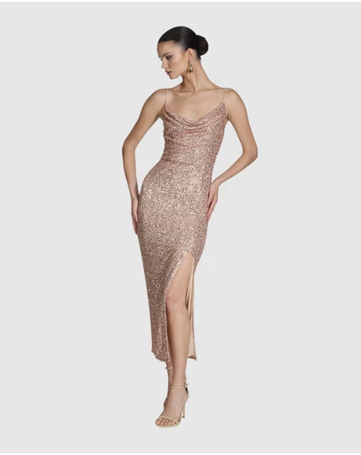 Romance by Honey and Beau - Gaia Cowl Neck Dress