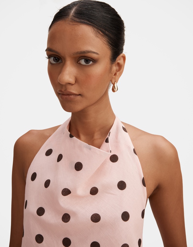 Forever New Petite - Gretel Petite Linen Cowl Neck Mini Dress