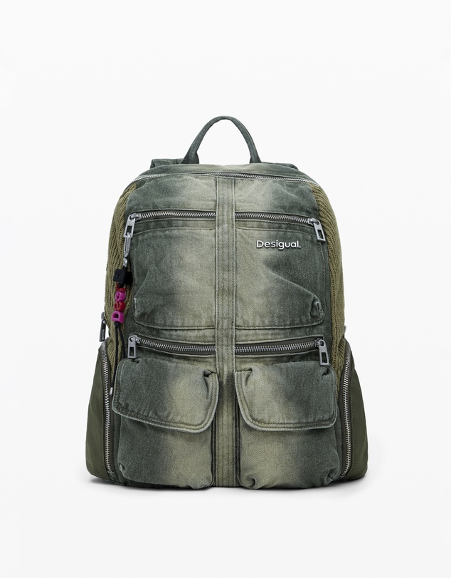 Desigual - Large combined denim backpack