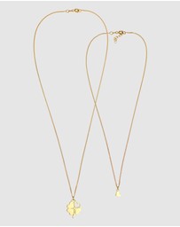 Elli Jewelry - Necklace Set Heart Clover Mother and Daughter 925 Sterling Silver Gold Plated