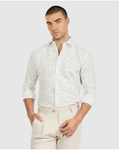 Tarocash - Tide Slim Linen Paisley Shirt