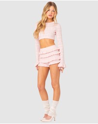 EDIKTED - Delana Embroidered Knit Crop Top