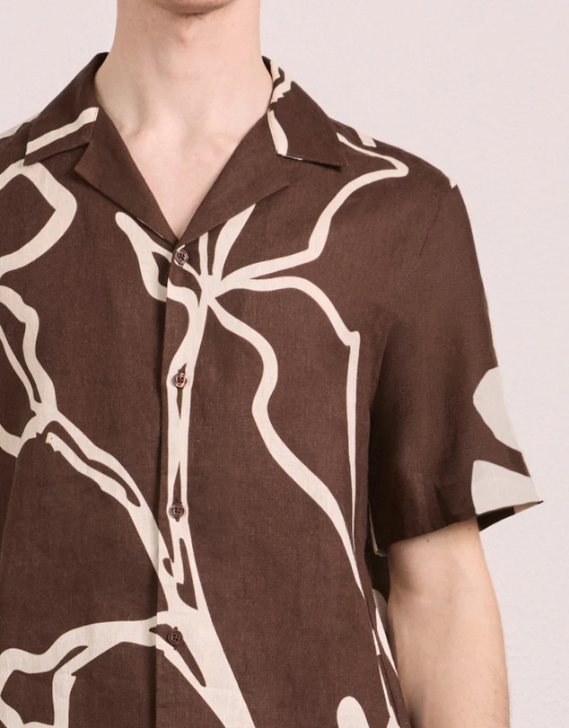 Frescobol Carioca - Roberto SS Linen Shirt Flor Print