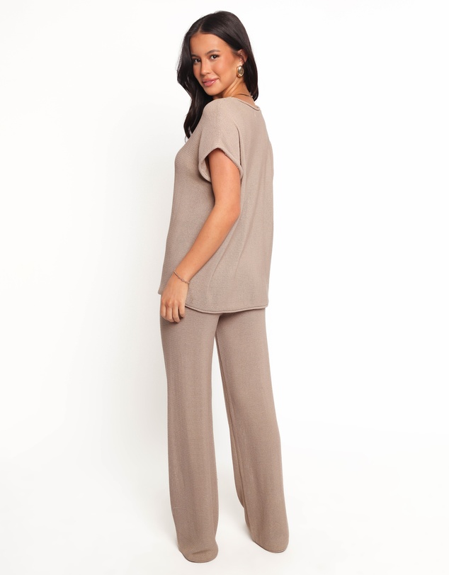 Petal & Pup - Stassia Knitted Pant Set - Brown